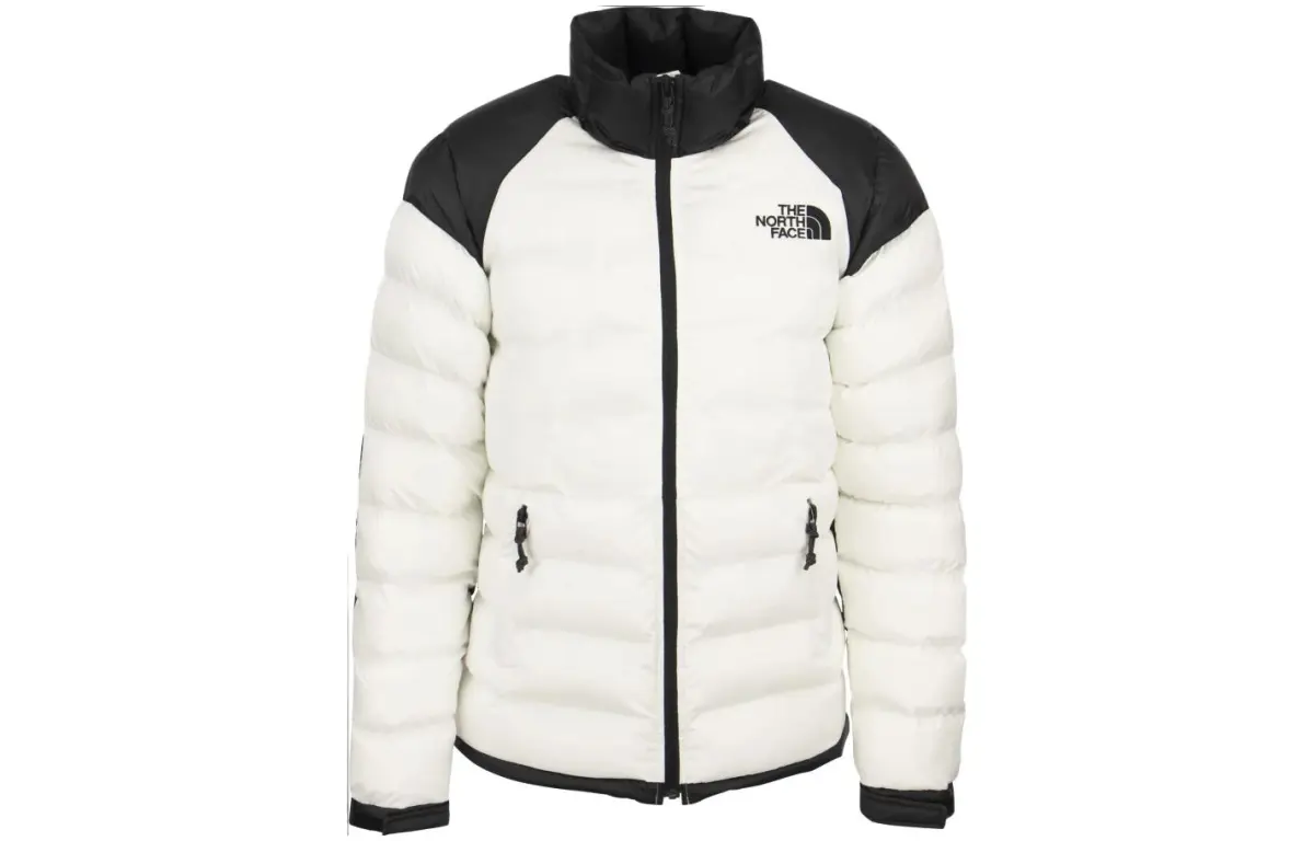 THE NORTH FACE Puffer Jackets Men's White Stand Collar Moderate Straight Fit