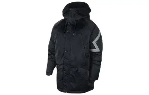 Jordan Down Jackets Men's Black Hooded Moderate Other