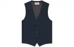GUCCI Vests Men's Dark Blue V Neck Moderate Other
