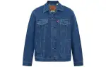 Levis Denim Jackets Men's Blue Lapel Moderate Straight Fit