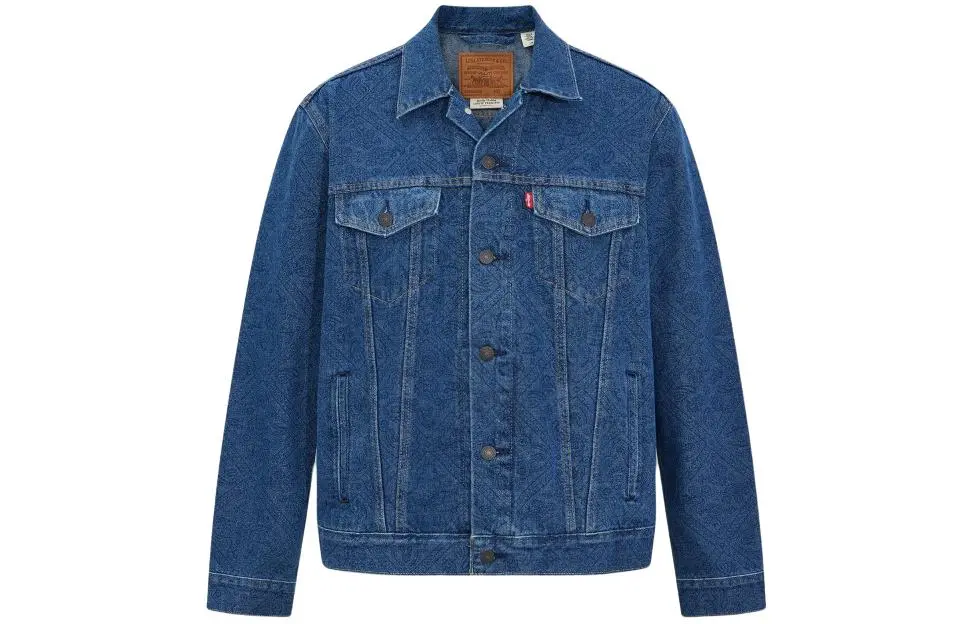 Levi's Denim Jackets Men's Blue Lapel Moderate Straight Fit