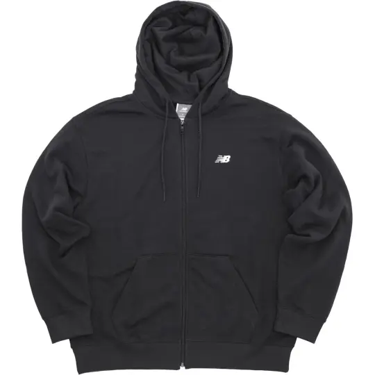 New Balance Logo Printed Zipped Drawstring Hoodie