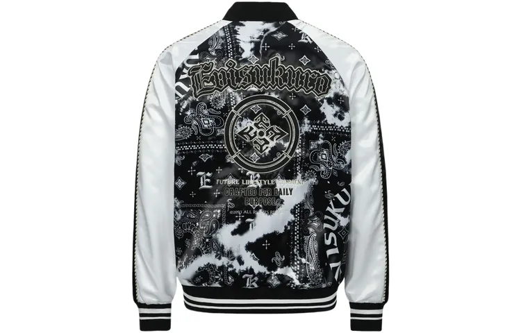 EVISU Jackets Men's Black Stand Collar Moderate Pilot