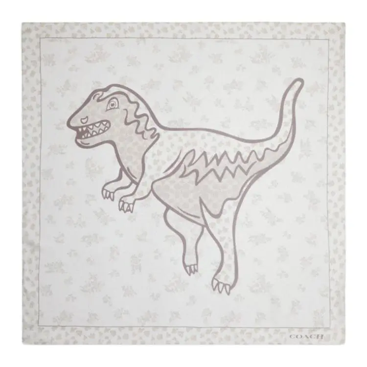 COACH Original Design Silk, Silk Scarves Women's White