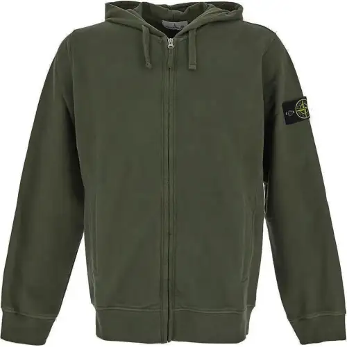 STONE ISLAND Logo Patch Zip-Up Hoodie