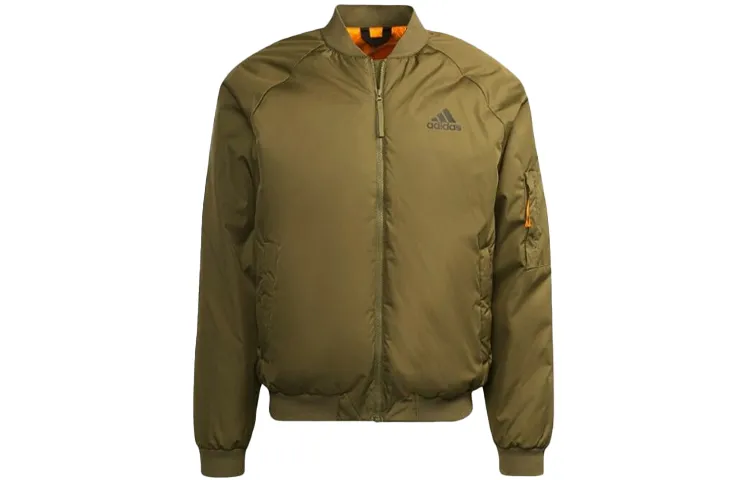 Adidas Sportswear Puffer Jacket Winter Men's Dark Olive Yellow