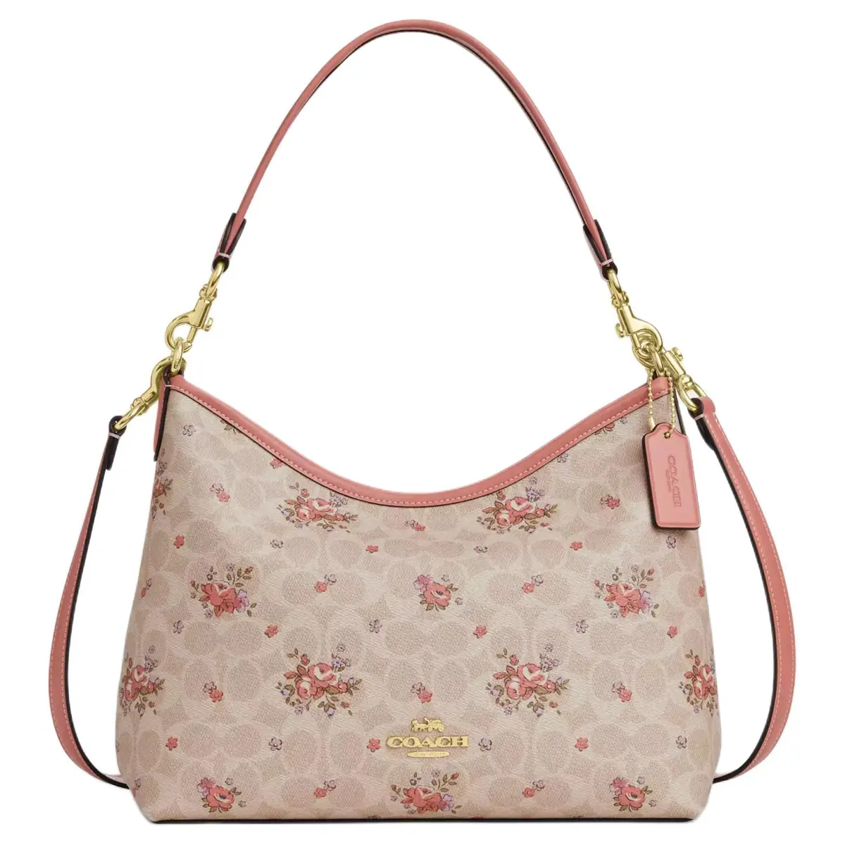 COACH Laurel Coated Canvas Crossbody Bag, Shoulder Bag Large Women's Sand & Multicolor