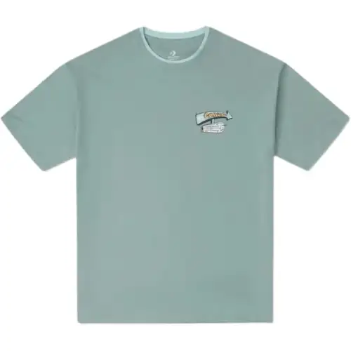 Converse T Shirts Men's Green Crew Neck Moderate Straight Fit