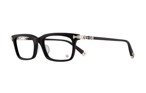Chrome Hearts Plate Frame Metal Square Eyeglass Frames Unisex Matte Black/Bright Black