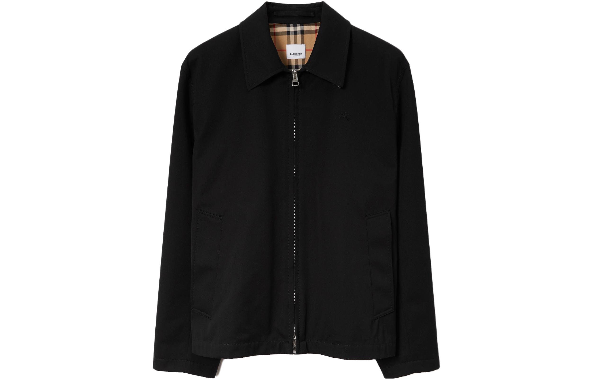 Burberry Ekd Logo Embroidered Zipped Jacket