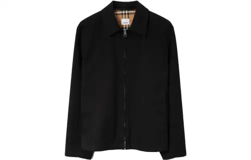 Burberry Ekd Logo Embroidered Zipped Jacket