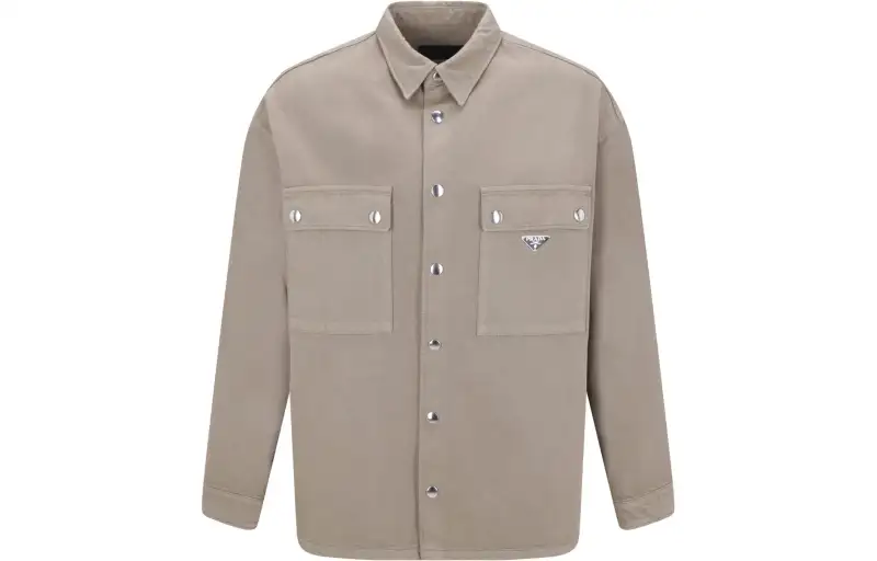 PRADA Jackets Men's Khaki Lapel Moderate Other