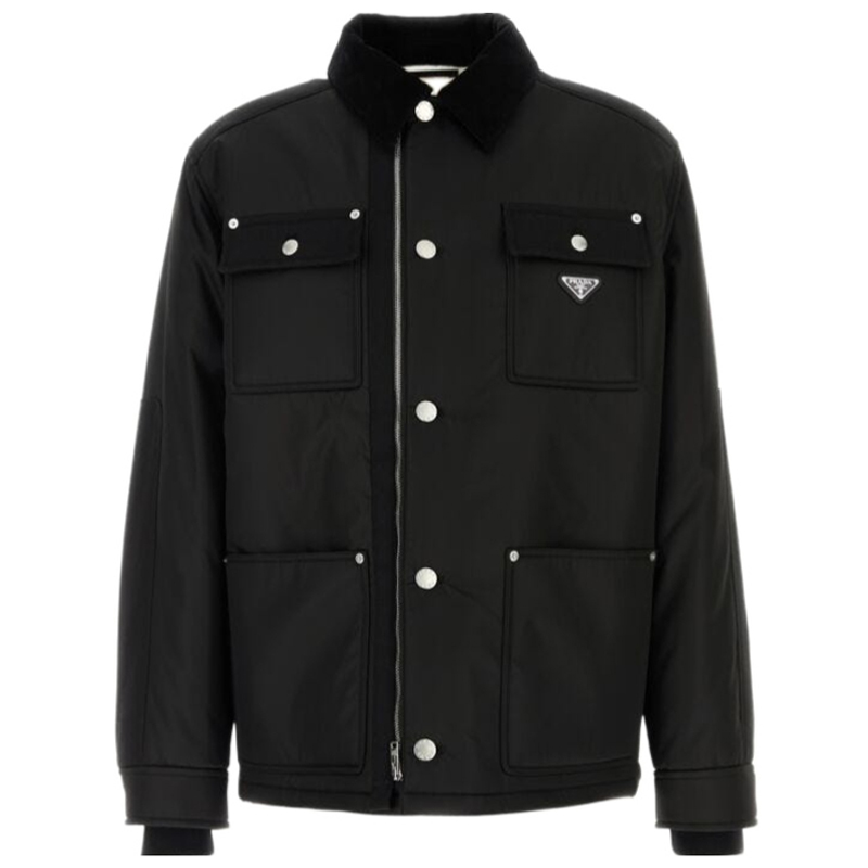 Мужская куртка Prada Logo (черная)