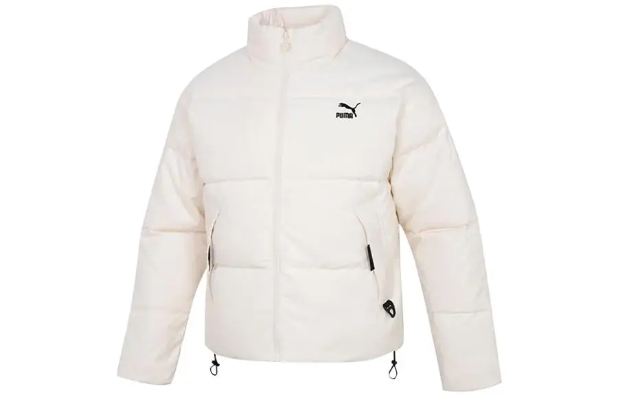 PUMA Down Jackets Unisex White Stand Collar Moderate Other