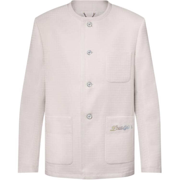 LOUIS VUITTON Preppy Collarless Wool Jacket