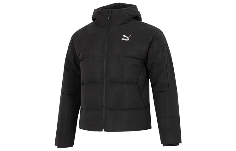 PUMA Winterized Down Jackets Men's Black Hooded Moderate