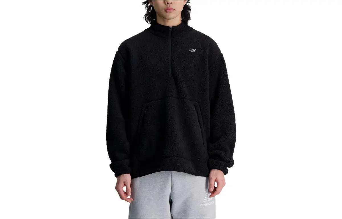 New Balance Jackets Men's Black Stand Collar Moderate Other