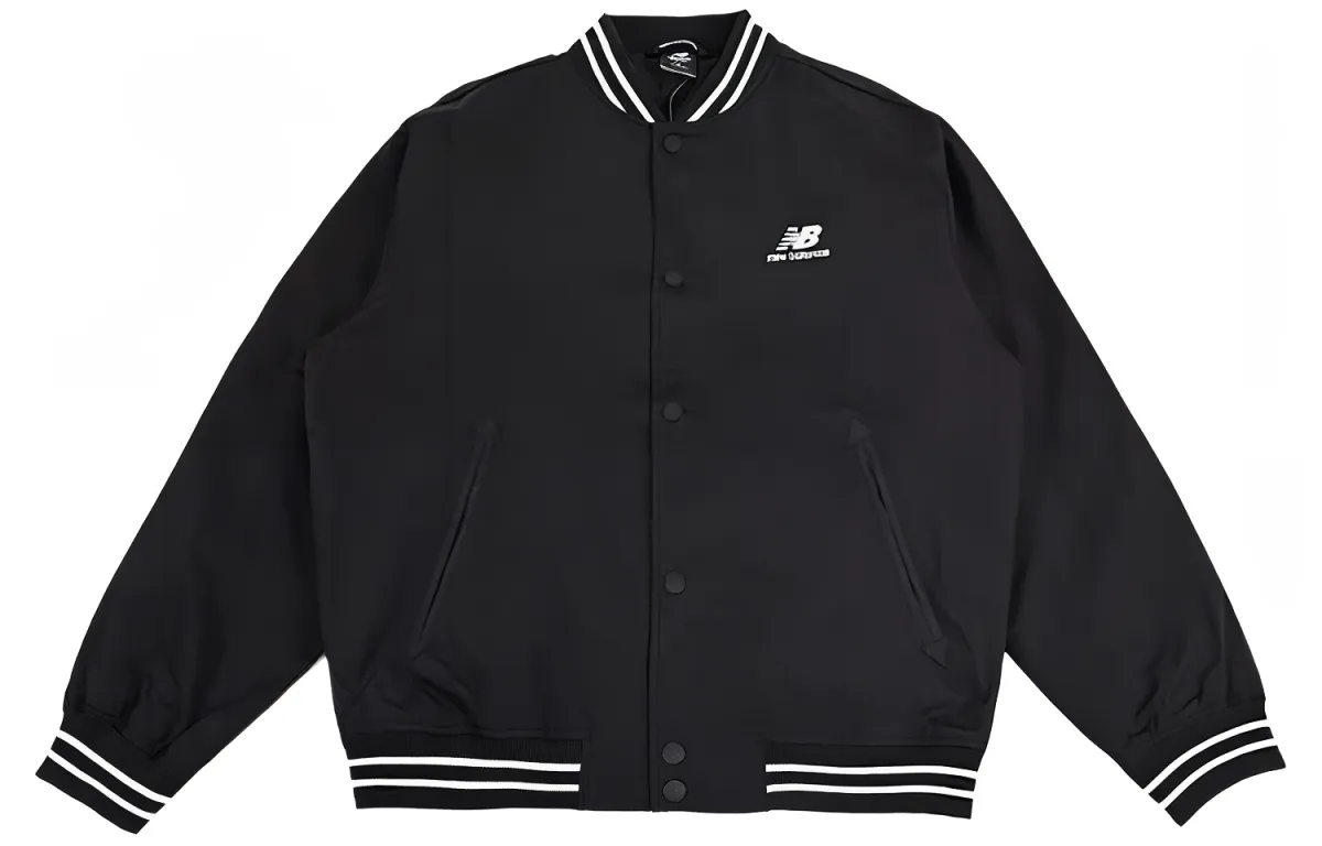 New Balance Jackets Men's Black Baseball Collar Moderate Other