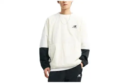 New Balance Overfit B1 Jackets Men's Ivory Crew Neck Moderate Other