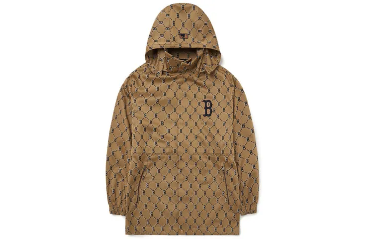 MLB Jackets Unisex Beige Yellow Hooded (Non-detachable) Thin Straight Fit