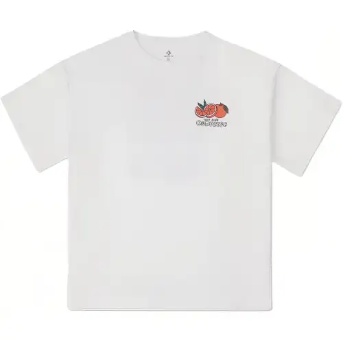 Converse T Shirts Men's White Crew Neck Moderate Straight Fit