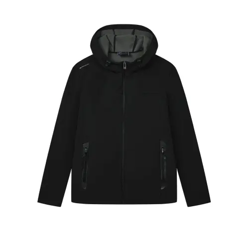 FILA BLUE Fashion Fleece Lined Thermal Hooded Woven Jackets & Coats Men's Black
