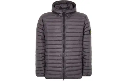 STONE ISLAND Logo Patch Lightweight Hooded Down Jacket