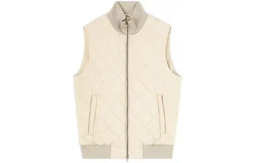 Loro Piana Vests Men's Ecru Stand Collar Moderate Other