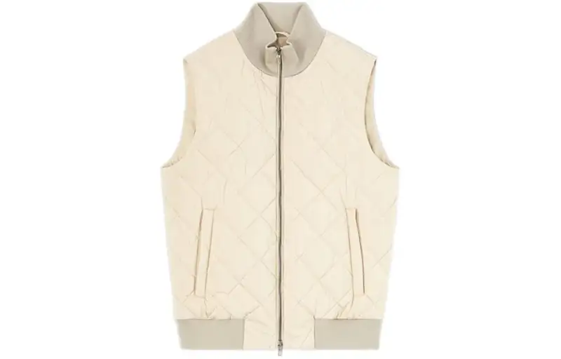 Loro Piana Vests Men's Ecru Stand Collar Moderate Other