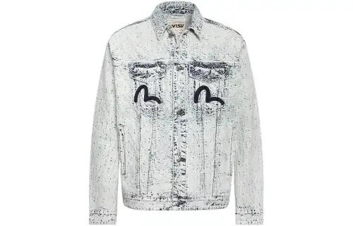 EVISU Denim Jackets Men's Denim Blue Lapel Moderate Other