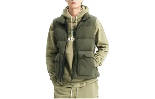 New Balance Vests Men's Green Stand Collar Moderate Other