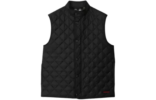 Burberry Vests Men's Black Stand Collar Moderate Other