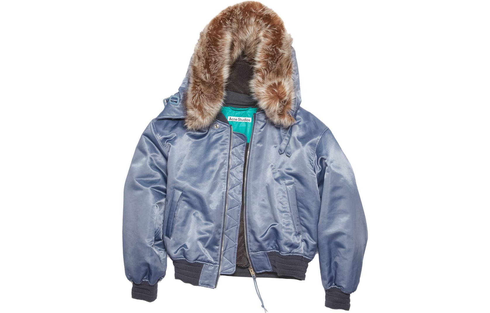 Acne Studios Solid color padded hooded bomber jacket for men