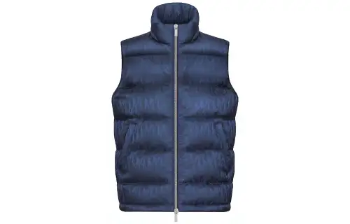DIOR Quarterly New Products Down Vest Men's Blue