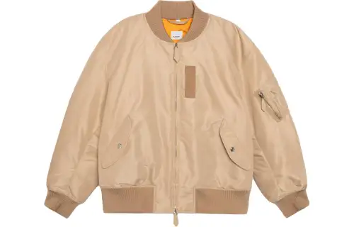 Burberry Logo Print Bomber Jacket