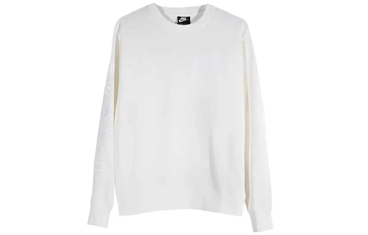 Nike Sweatshirts Men's White Crew Neck Moderate Regular