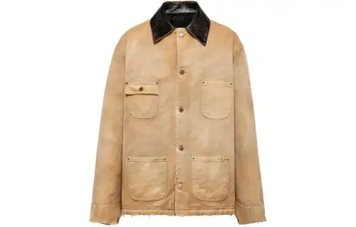 PRADA SS24 Denim Jacket Men's Sandy Beige
