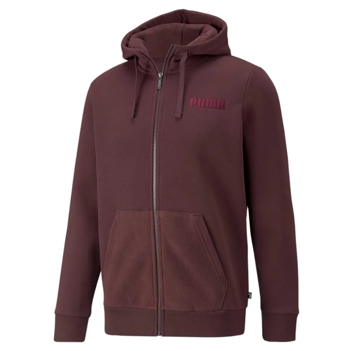 PUMA Sweatshirts Men's Red Hooded Moderate Cardigan