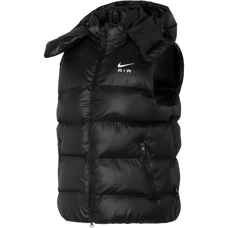 Nike Men's Alphabet Print Hooded Windproof Sleeveless Vest Black