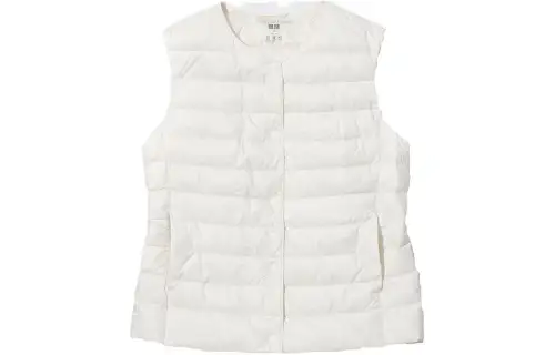UNIQLO Vests Unisex Pearl White Crew Neck Thin Other