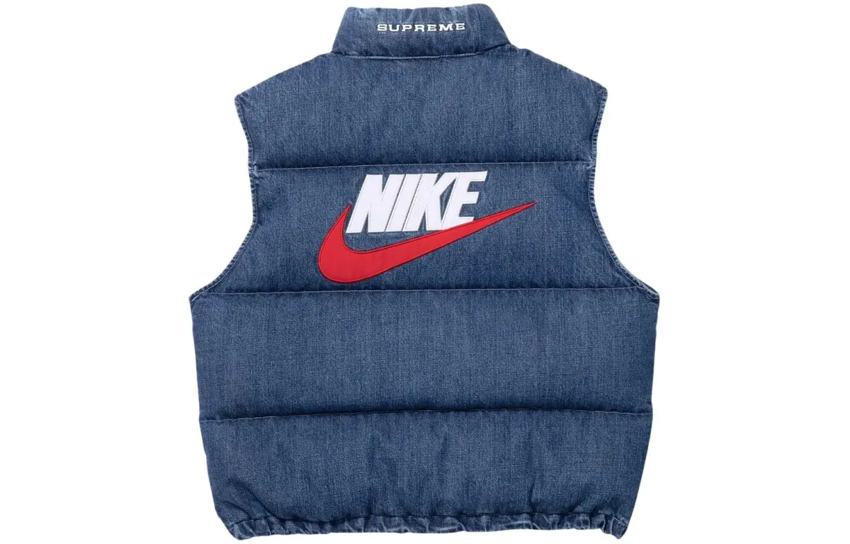 Supreme x Nike denim puffer gilet