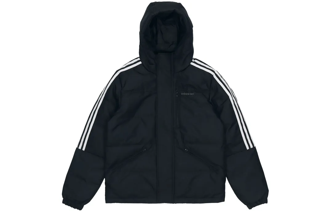 Adidas Neo Down Jackets Men's Black Hooded Moderate Other