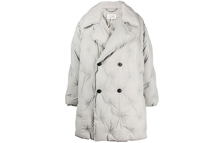 Maison Margiela Maison Margiela FW21 quilted double-breasted cotton jacket for men gray