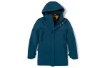 Timberland Solid Color Detachable Hood Puffer Jacket Men's Medium Blue