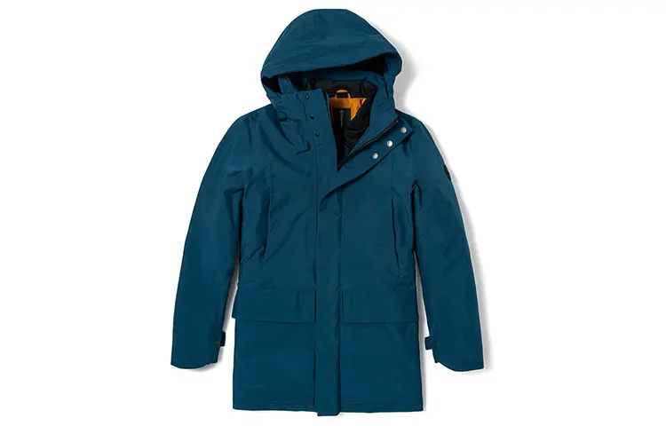 Timberland Solid Color Detachable Hood Puffer Jacket Men's Medium Blue