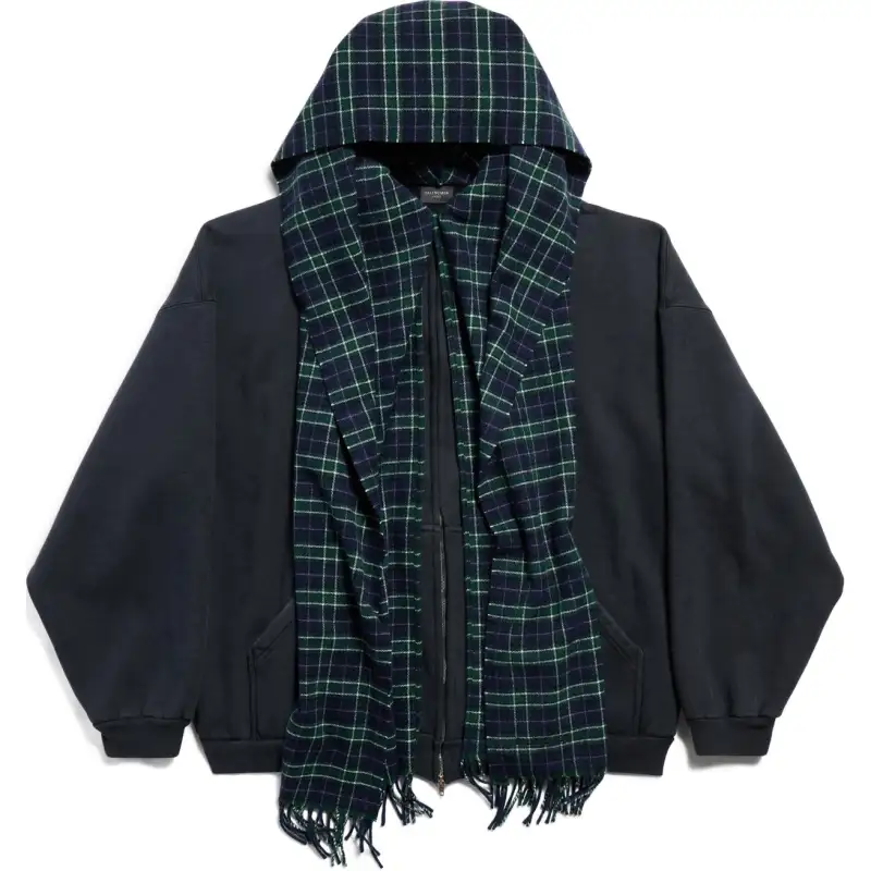 Balenciaga Scarf Zip Up Hoodie