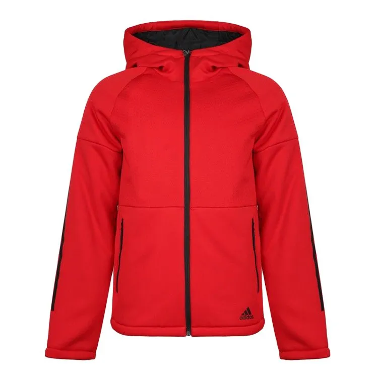 Adidas Puffer Jackets Men's Red Hooded Moderate Puffer Jacket