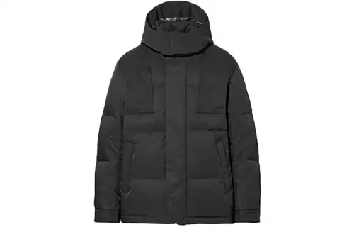 UNIQLO Down Jackets Men's Black Hooded Moderate Other