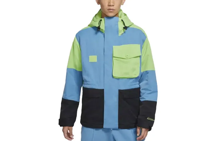 Nike Puffer Jackets Men's Blue Hooded Moderate Other