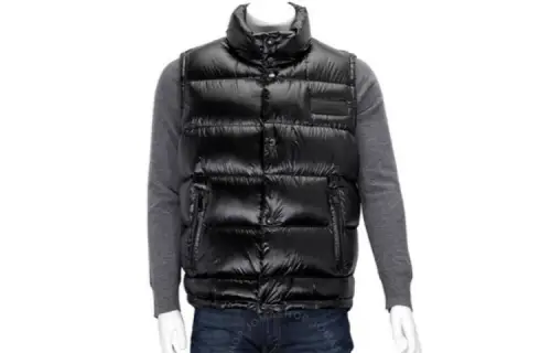 Burberry Down Vests Men's Black Stand Collar Moderate Other